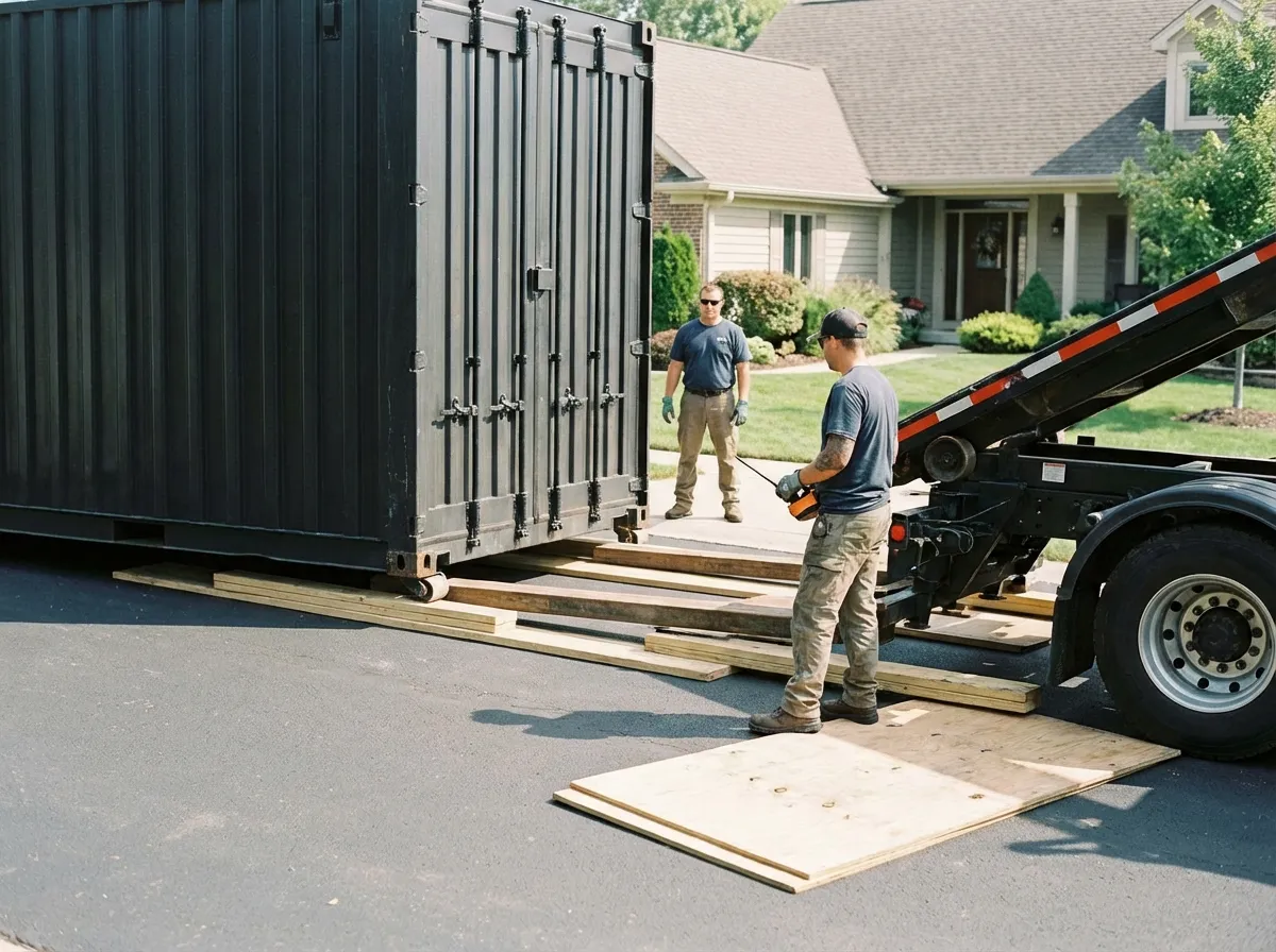 Driveway protection and delivery preparation for dumpster rental in Union City, CA