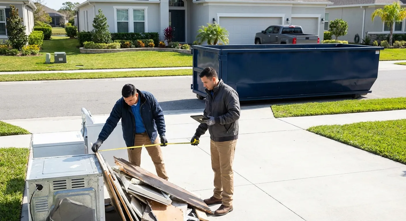 Concrete dumpster rental delivery truck in Union City, CA